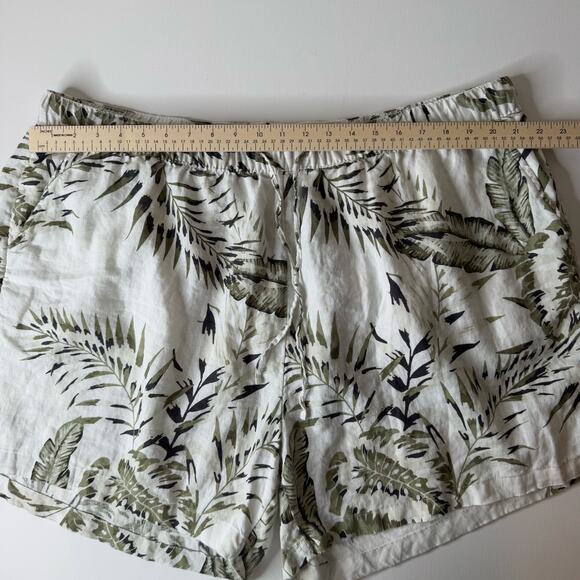 C&C California Womens 100% Linen Leaf Print Pull On Shorts Sz 3X Lightweight - Picture 10 of 11